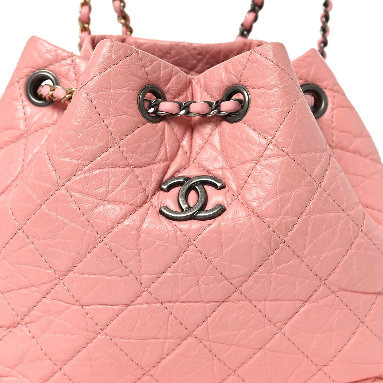 Chanel Aged Calfskin Quilted Small Gabrielle Backpack Pink 7 of 9