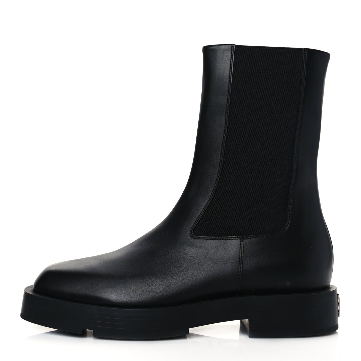 Calfskin Square Chelsea Boots 38 Black