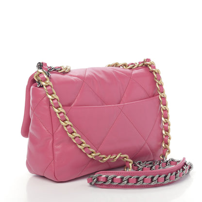 Chanel Lambskin Quilted Medium 19 Flap Dark Pink 3 of 14