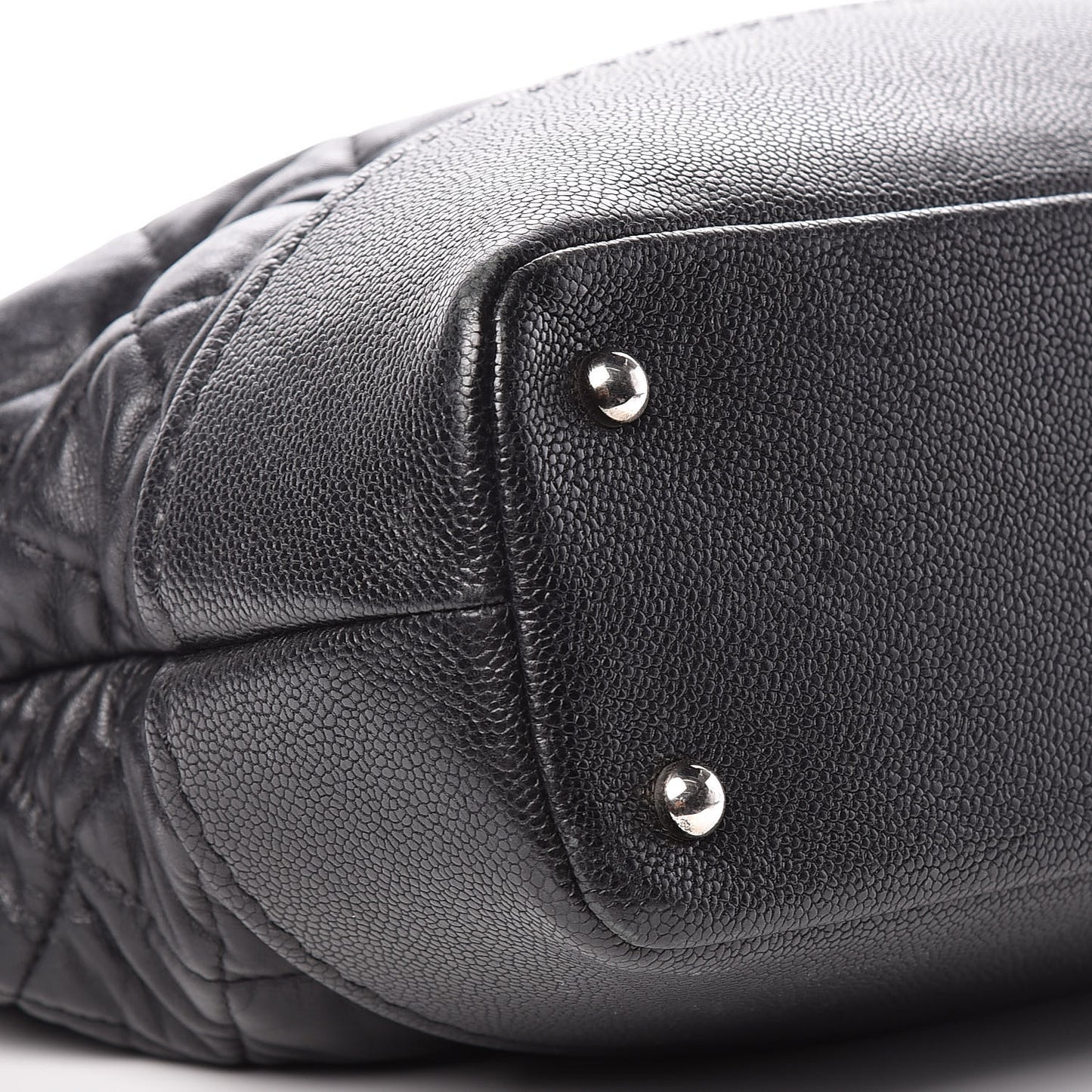 Lambskin Caviar Quilted Bi Coco Large Shopper Tote Black