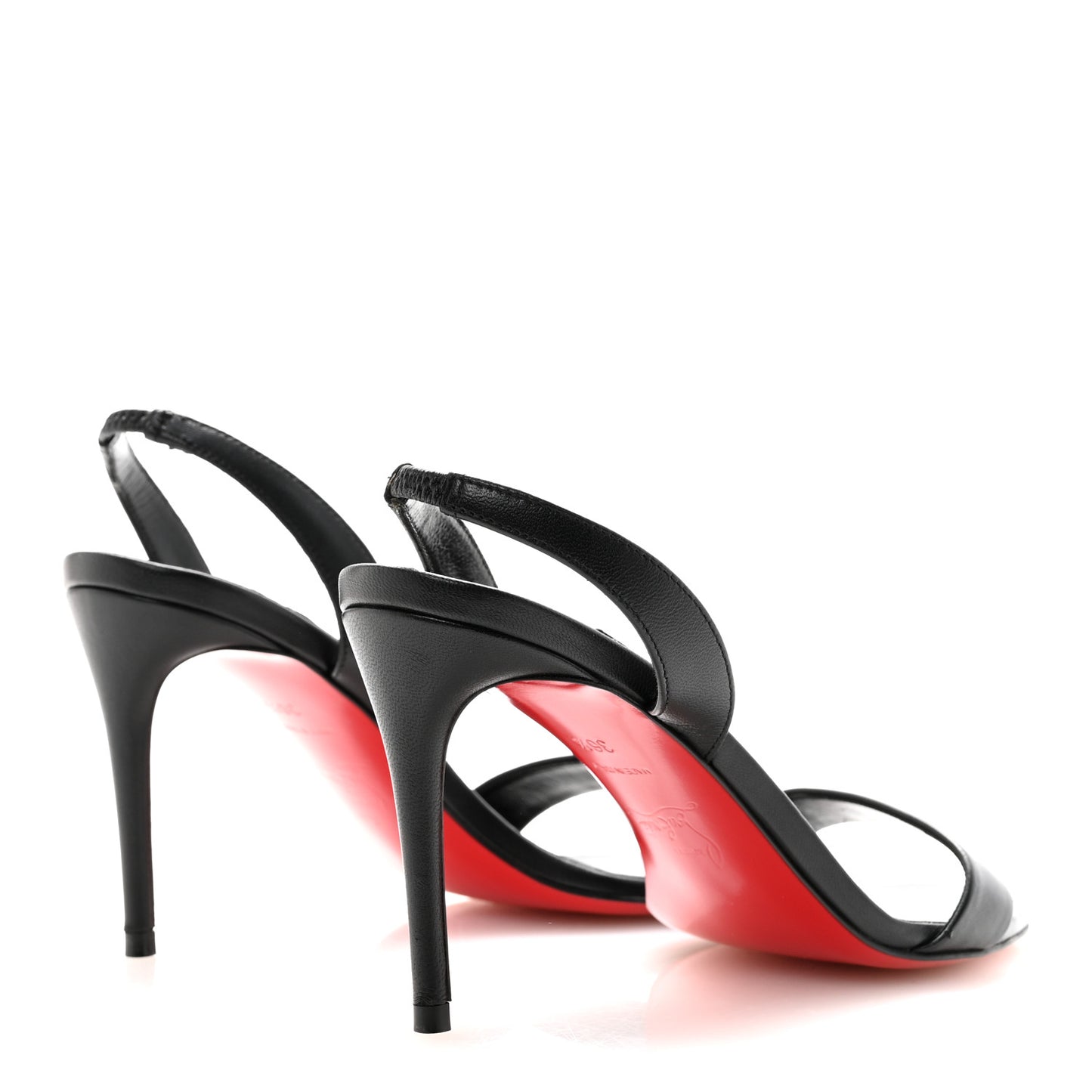 Calfskin O Marylin 85 Slingback Sandal Heels 36.5 Black