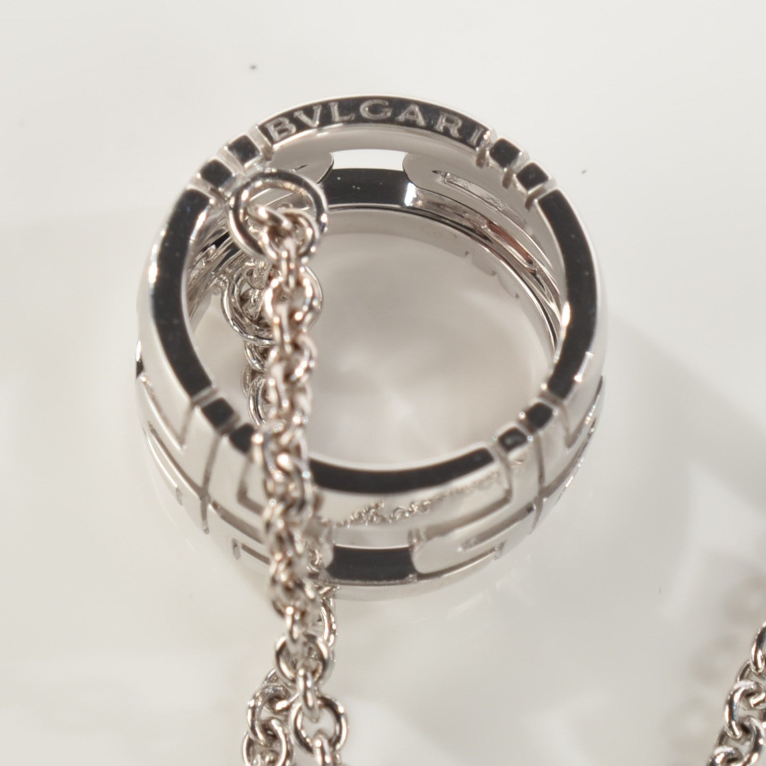 Bulgari 18K White Gold Parentesi Pendant Necklace 6 of 7
