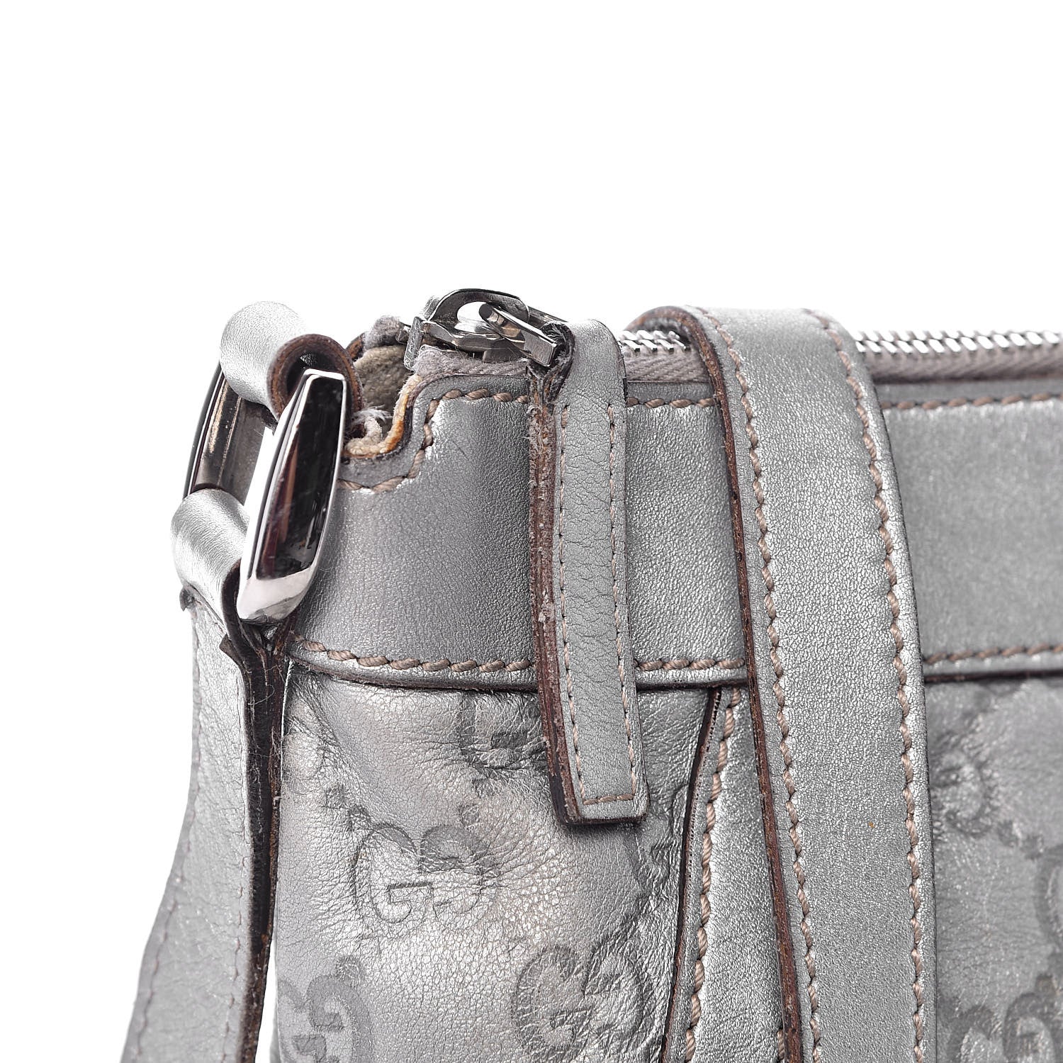 Gucci Guccissima Small D Ring Messenger Silver 13 of 19