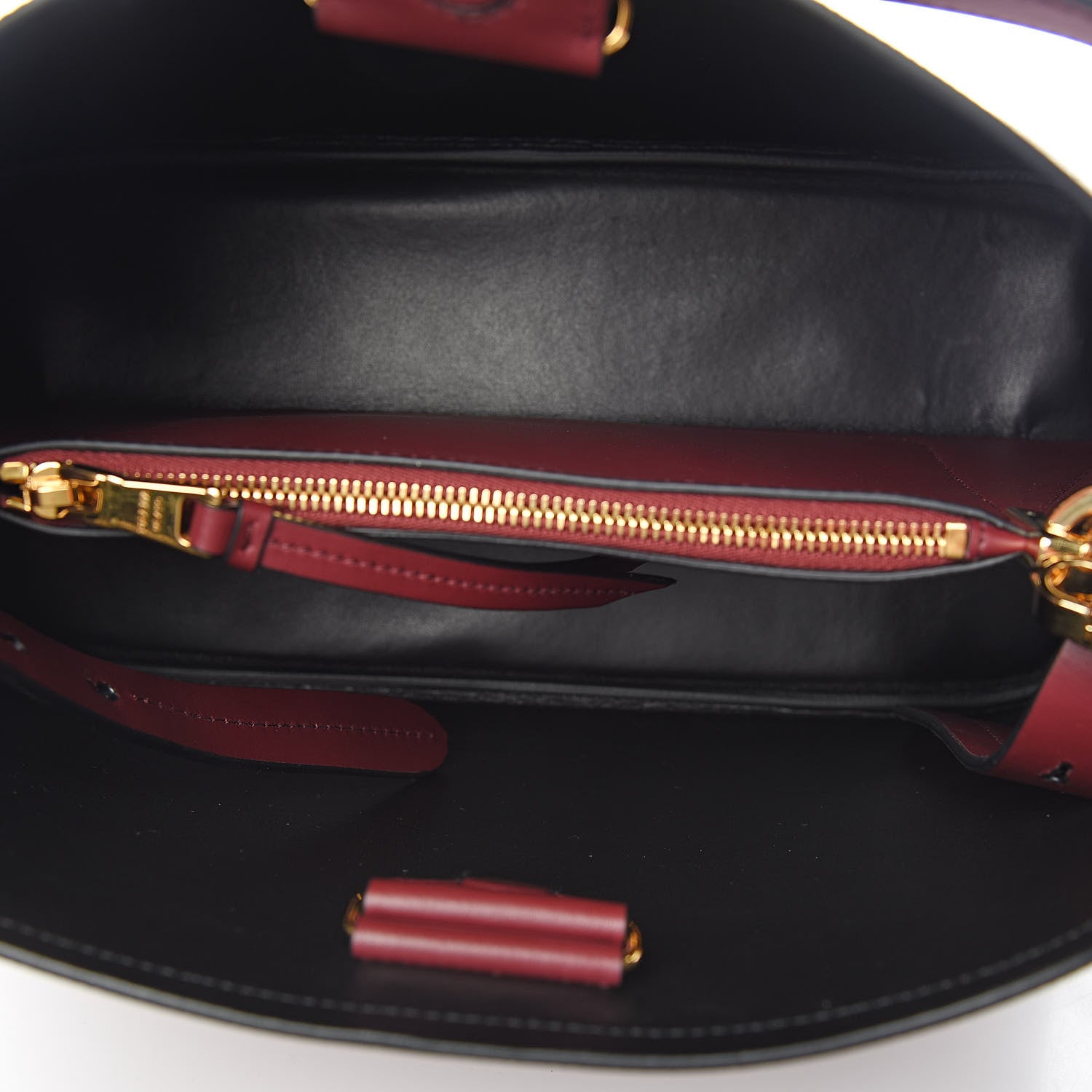 Prada Saffiano Cuir Small Matinee Tote Cherry Black 5 of 9