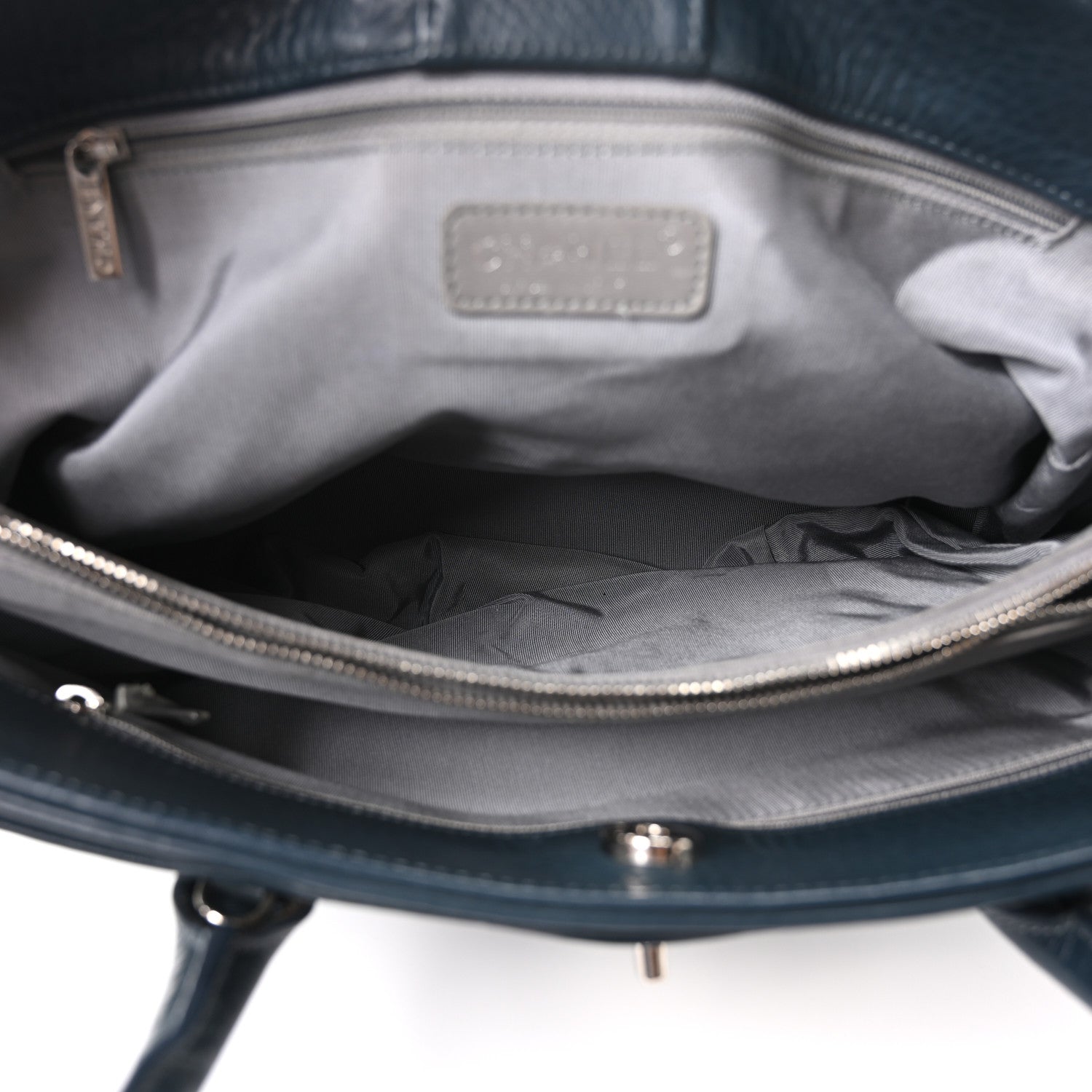 Chanel Calfskin Cerf Executive Shopper Tote Blue 5 of 10