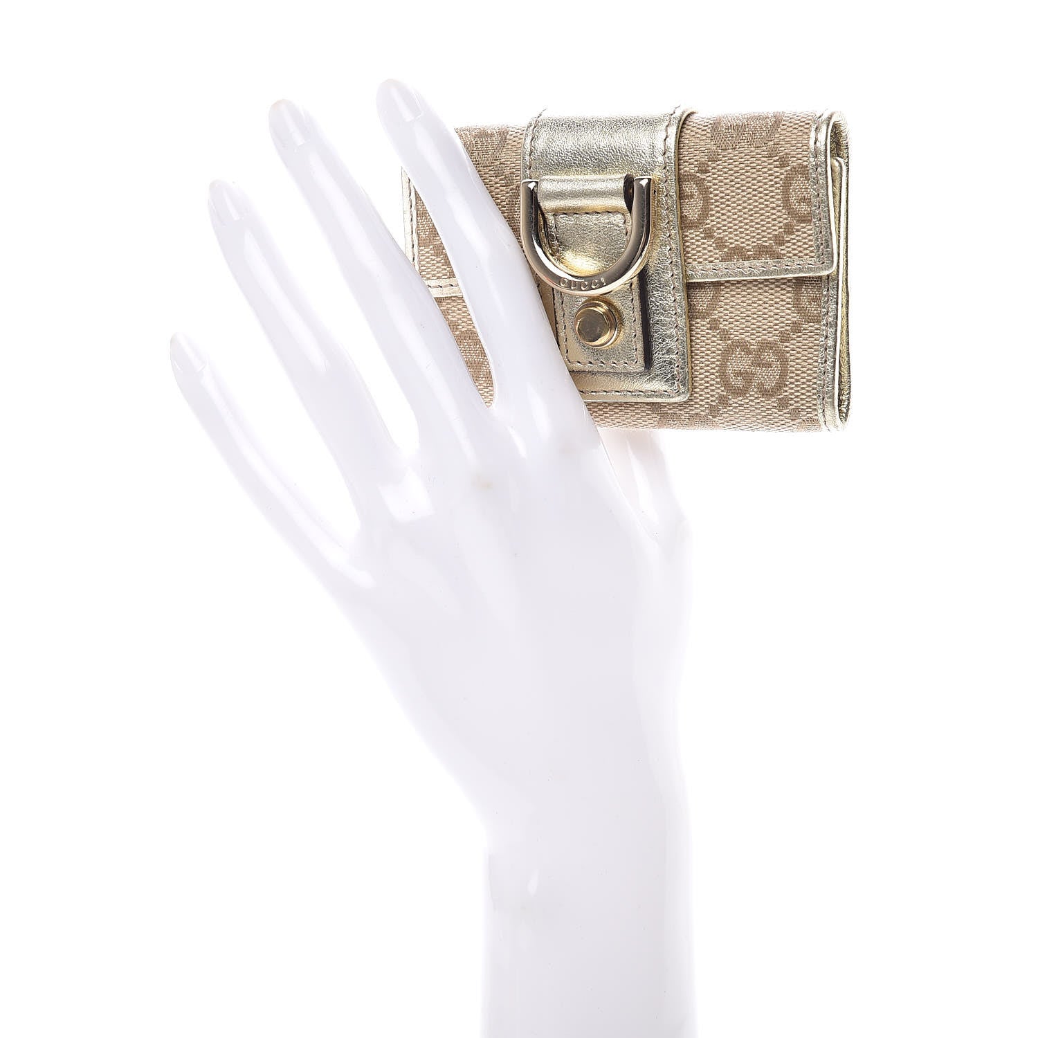 Gucci Monogram D Ring 6 Key Holder Case Gold 2 of 6