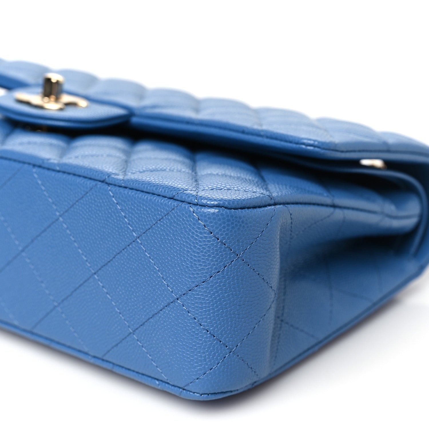 Chanel Caviar Quilted Medium Double Flap Blue 10 of 11
