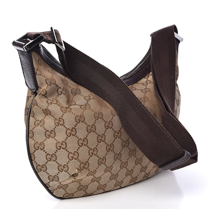 Gucci Monogram Medium Half Moon Hobo Dark Brown 3 of 15