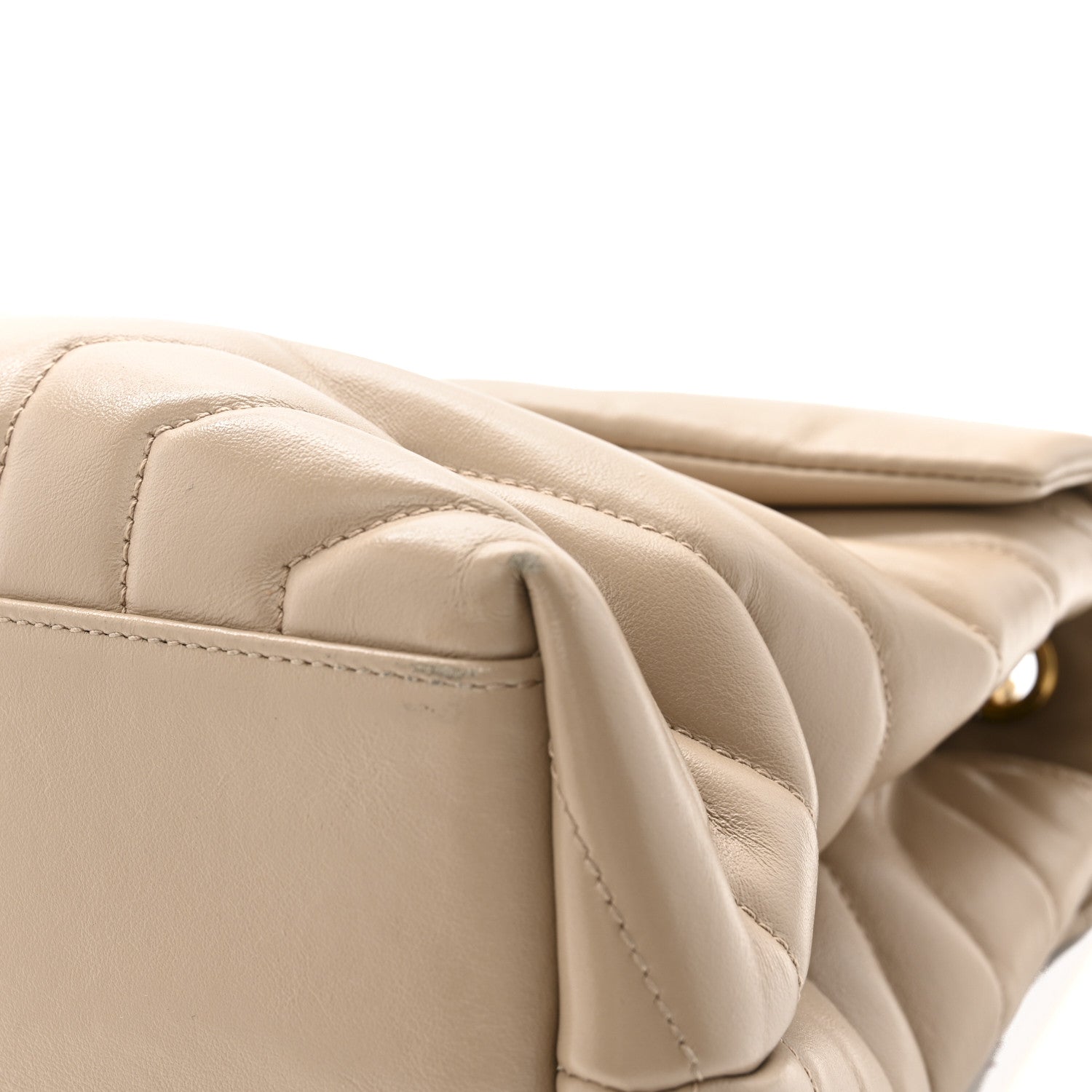 Saint Laurent Calfskin Y Quilted Monogram Medium Loulou Chain Satchel Dark Beige 12 of 18
