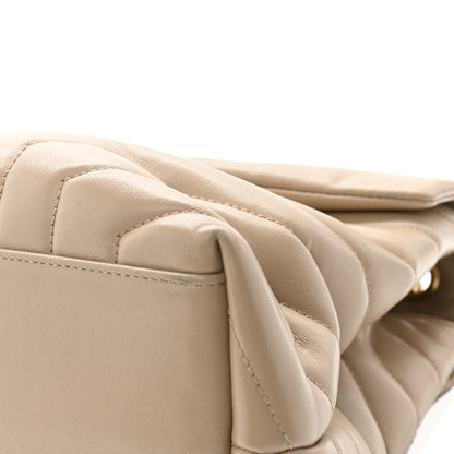Saint Laurent Calfskin Y Quilted Monogram Medium Loulou Chain Satchel Dark Beige 12 of 18