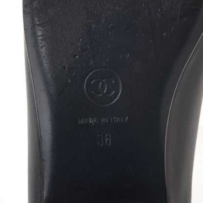 Chanel Lambskin Patent CC Cap Toe Ballerina Flats 36 Black 8 of 11