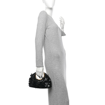 Jacquemus Lambskin Le Petit Calino Brode Ring Top Handle Bag Black 2 of 10