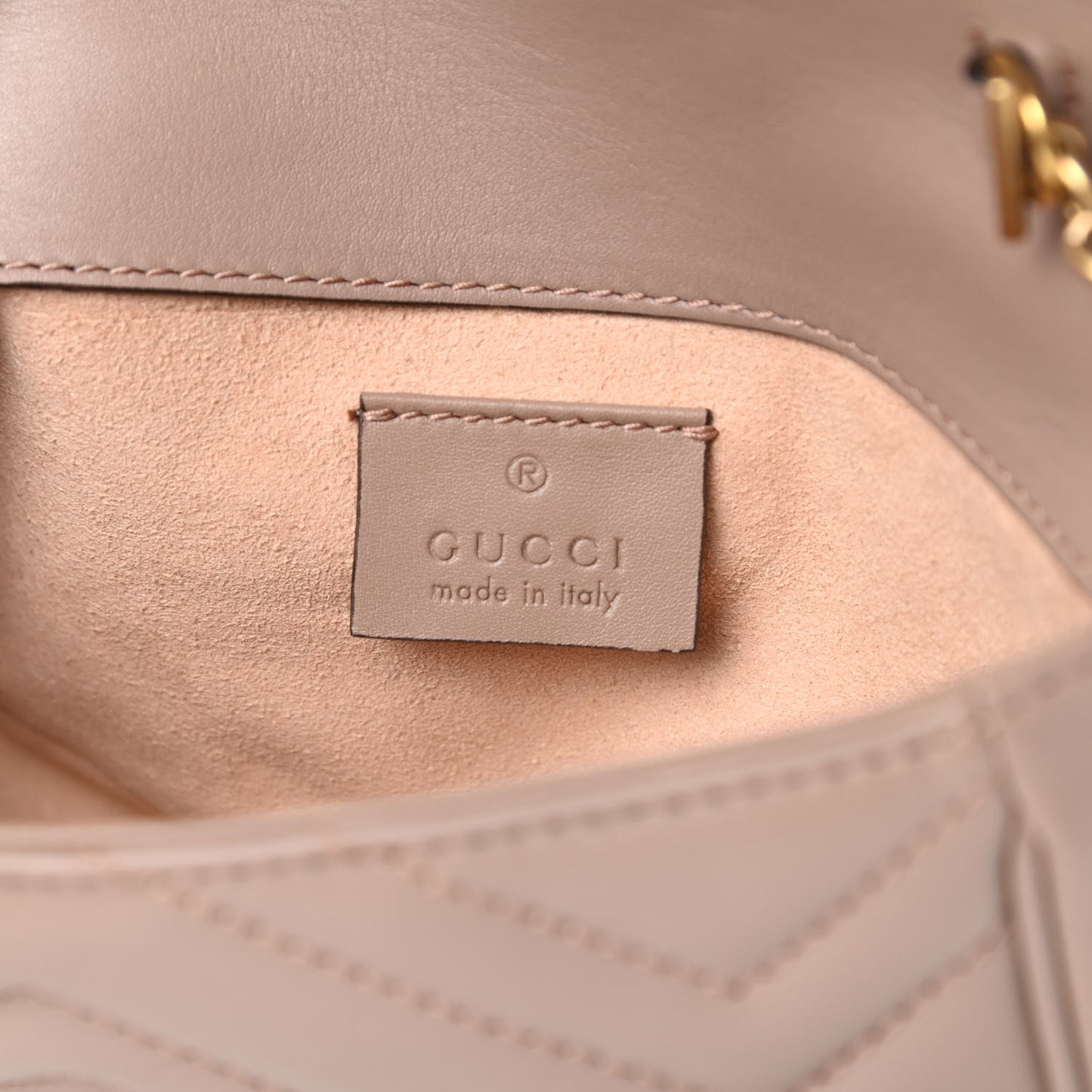 Calfskin Matelasse Super Mini GG Marmont Shoulder Bag Porcelain Rose