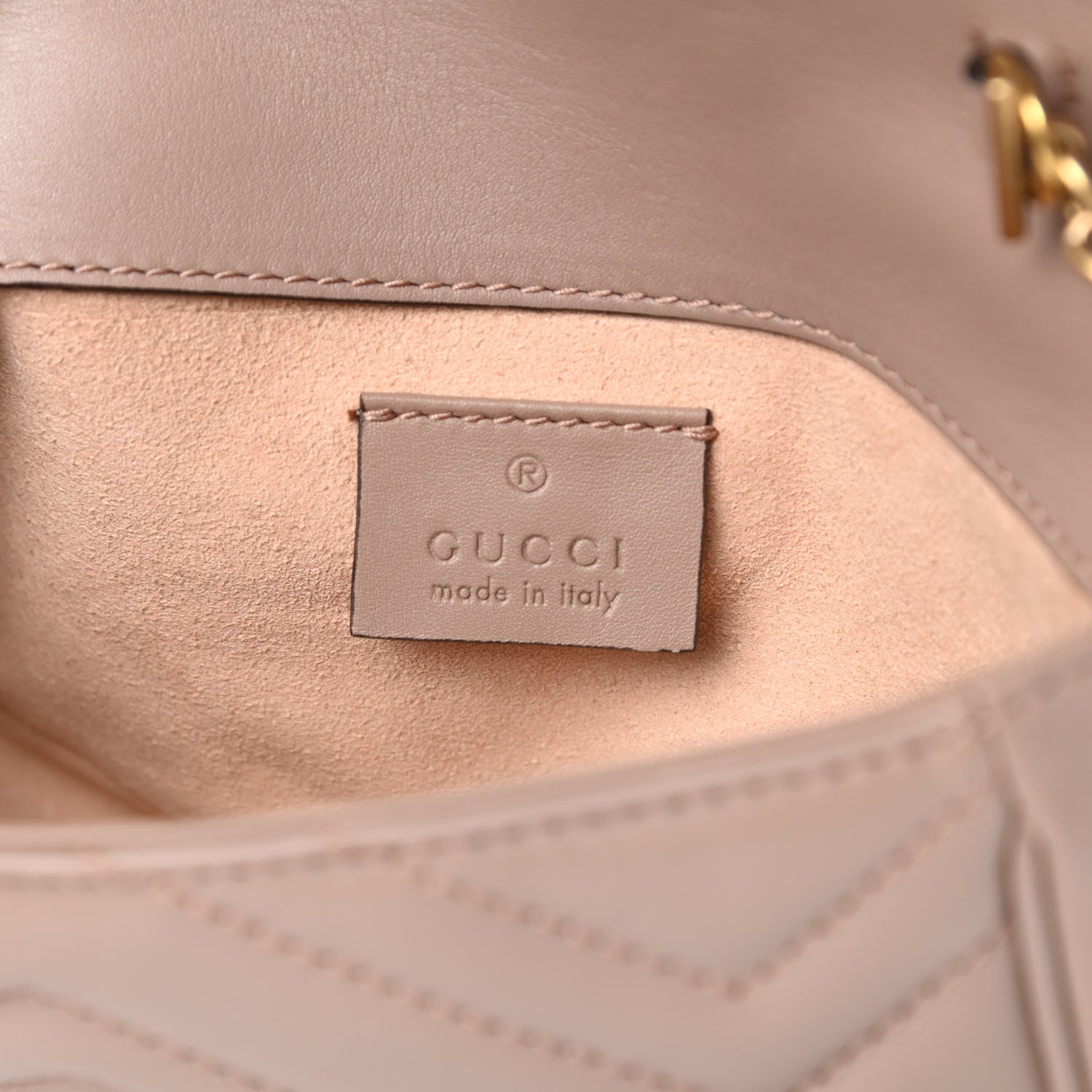 Gucci Calfskin Matelasse Super Mini GG Marmont Shoulder Bag Porcelain Rose 6 of 11