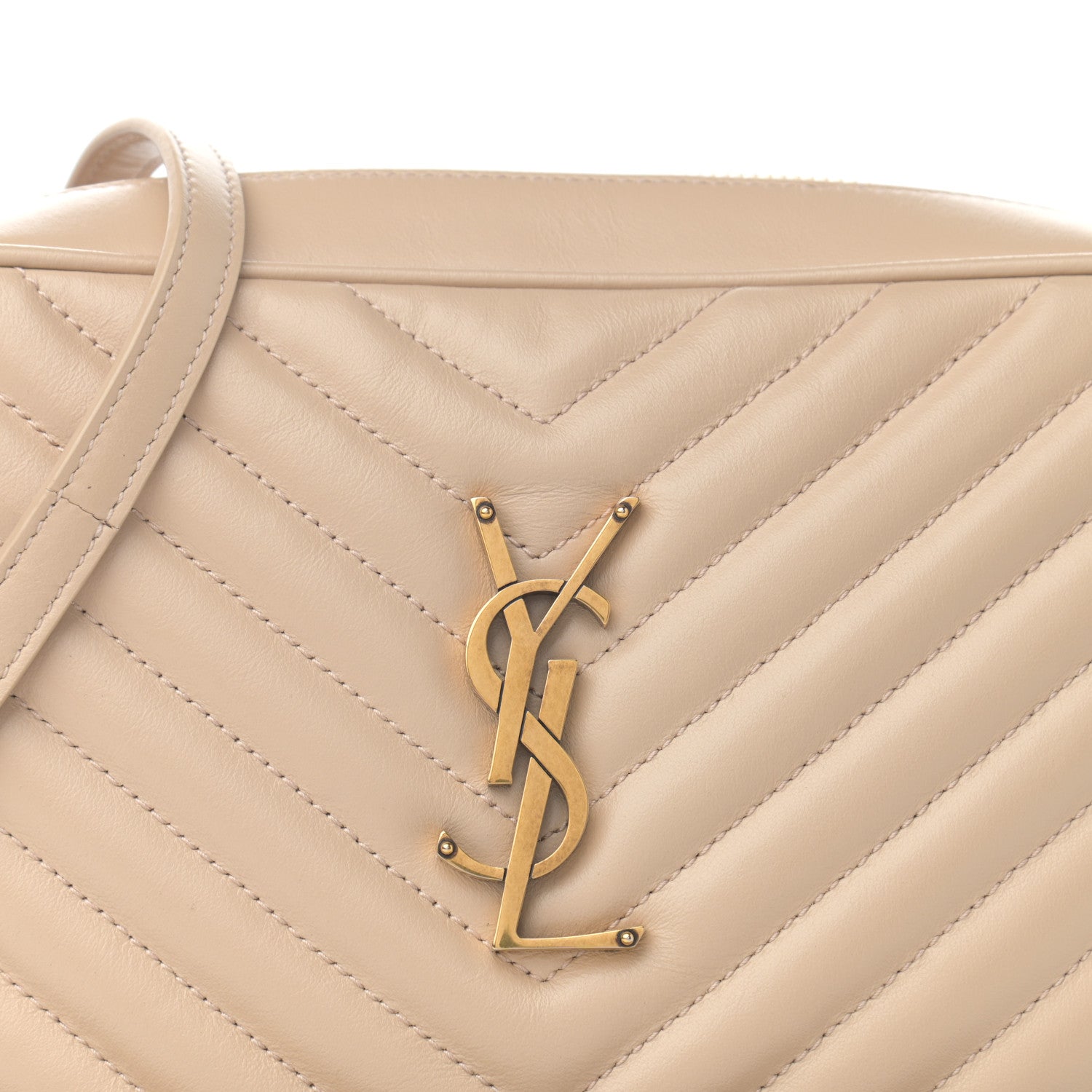 Saint Laurent Calfskin Matelasse Monogram Lou Camera Bag Dark Beige 10 of 10