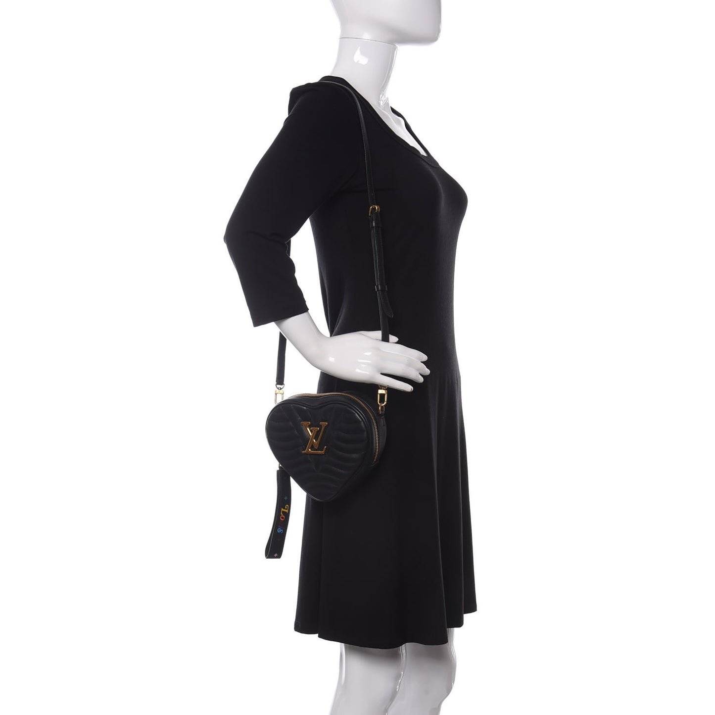 Calfskin New Wave Heart Bag Black