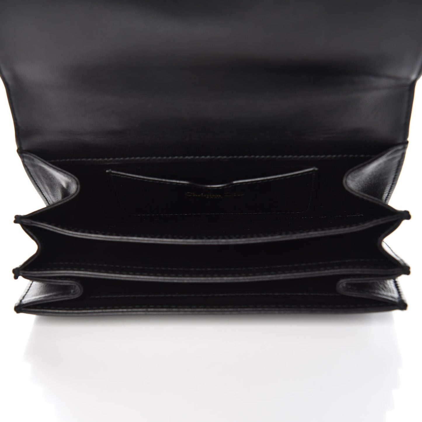 Lambskin Embroidered Le Diable Tarot Pouch Clutch Black