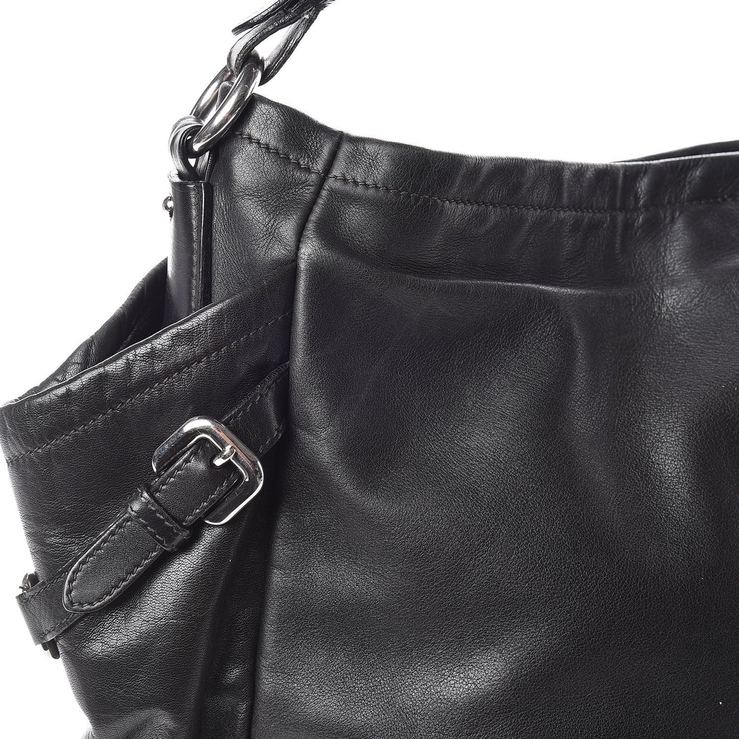Soft Calfskin Two Pocket Hobo Black