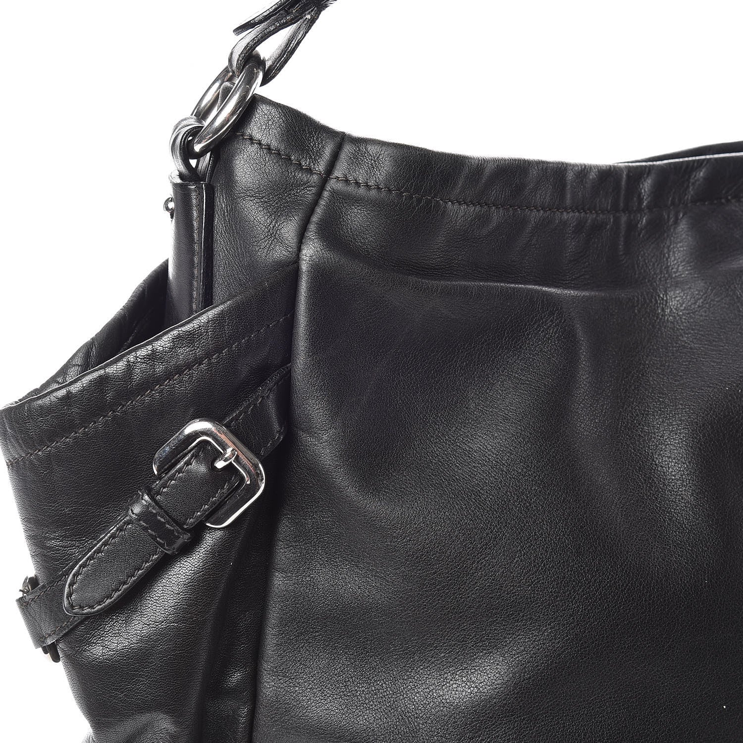 Prada Soft Calfskin Two Pocket Hobo Black 11 of 14