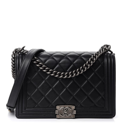 Chanel Lambskin Quilted New Medium Boy Flap Black 1 of 12