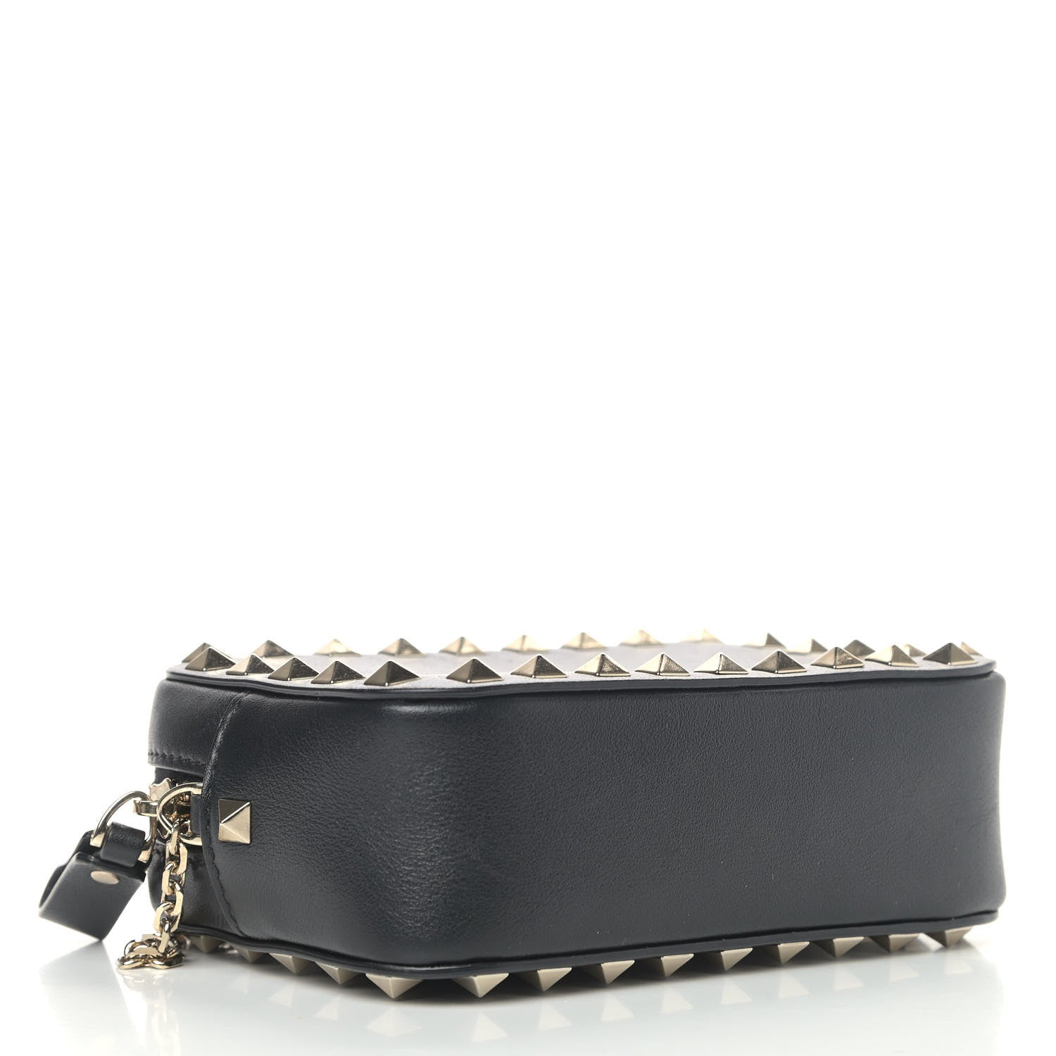 Valentino Garavani Calfskin Small Rockstud Chain Camera Crossbody Bag Black 4 of 8