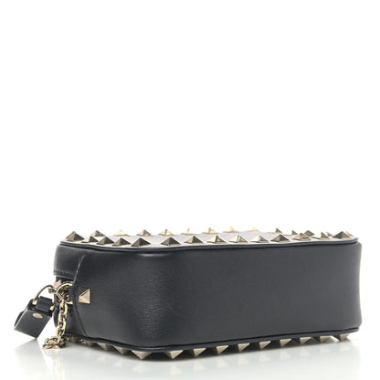 Valentino Garavani Calfskin Small Rockstud Chain Camera Crossbody Bag Black 4 of 8