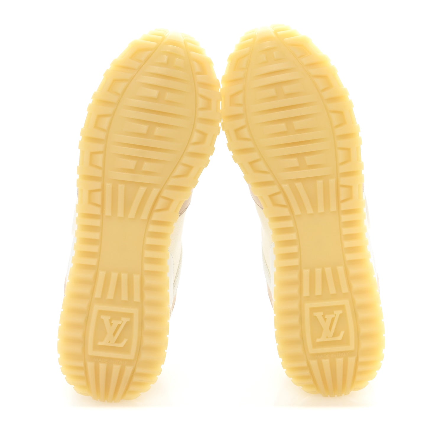 Monogram Calfskin Run Away Sneakers 38.5 Beige Gold