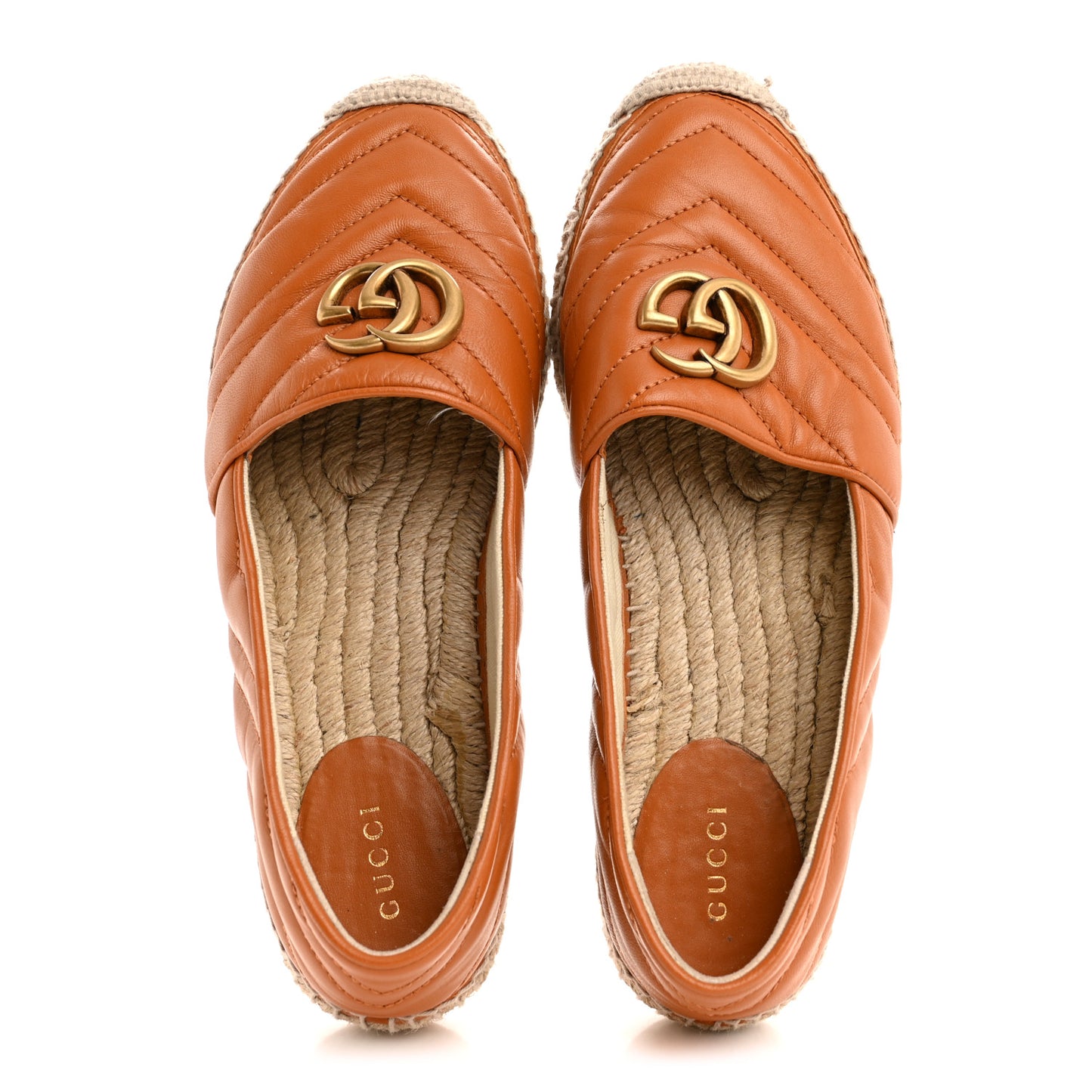 Nappa Matelasse GG Marmont Espadrilles 38.5 Cognac