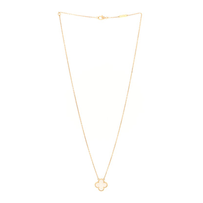 Van Cleef & Arpels 18K Yellow Gold Mother of Pearl Vintage Alhambra Pendant Necklace 3 of 5