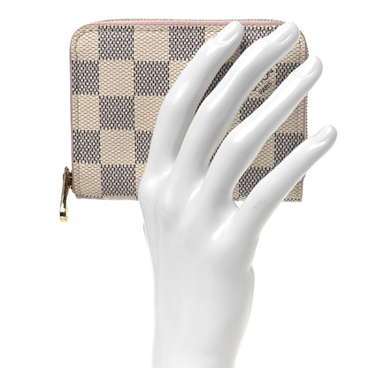 Louis Vuitton Damier Azur Zippy Coin Purse Rose Ballerine 2 of 7