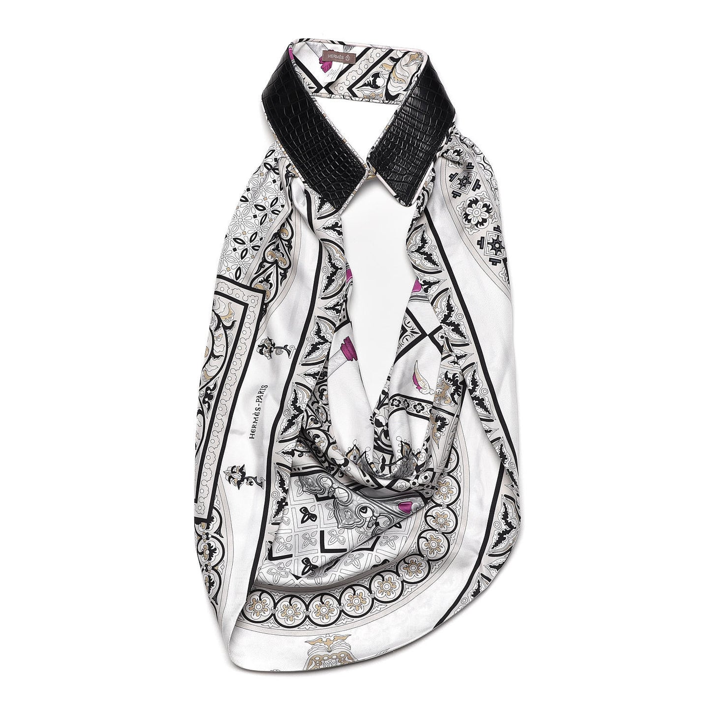 Matte Niloticus Crocodile Silk Textile Accessory Ciels Byzantins Scarf