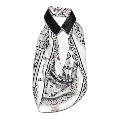 Hermes Matte Niloticus Crocodile Silk Textile Accessory Ciels Byzantins Scarf 1 of 6