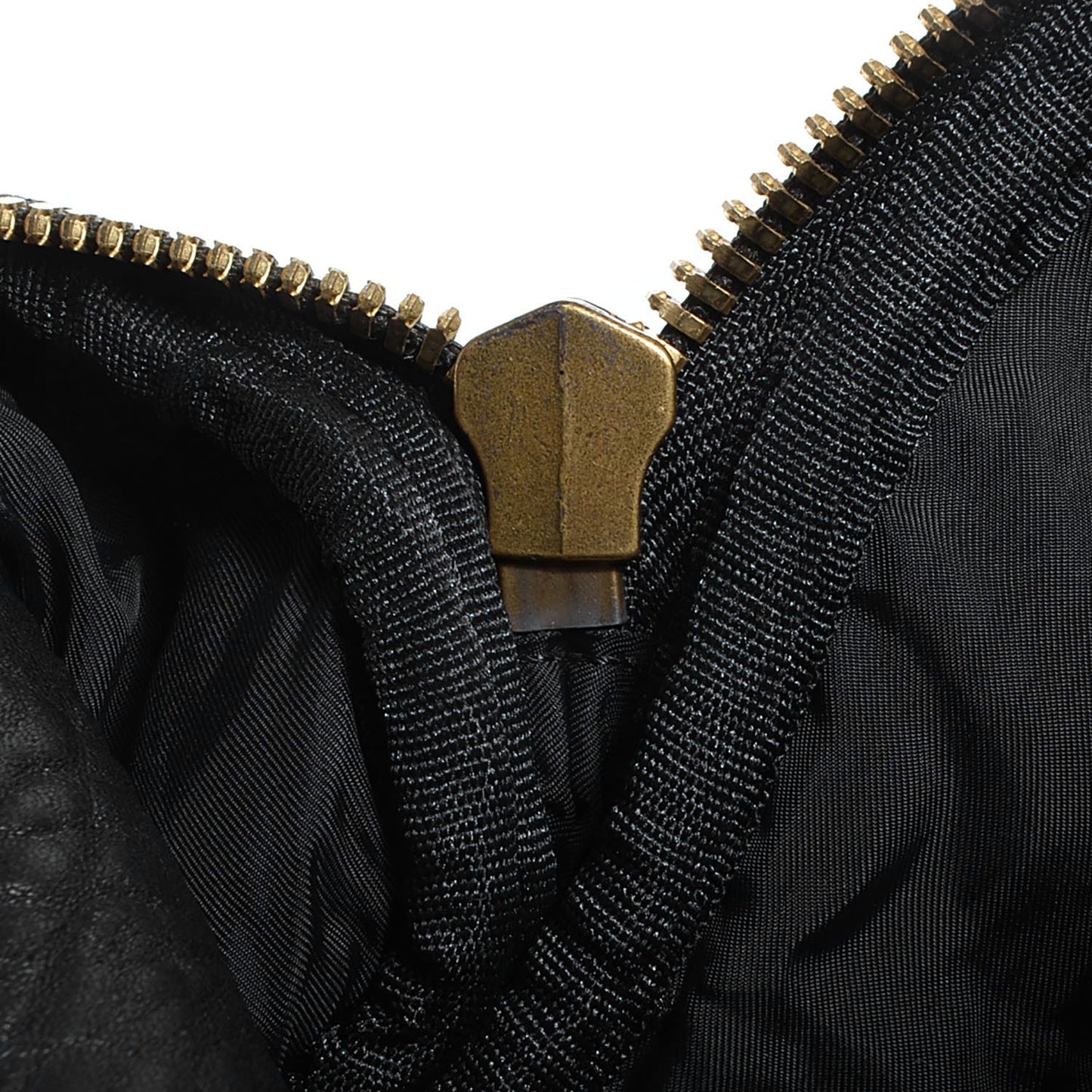 Pebbled Lambskin Angela Pochette Black Antique Brass Hardware