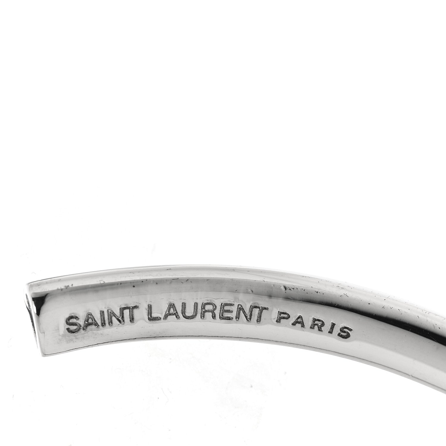 Saint Laurent Metal Heart Hoop Earrings Silver 4 of 6