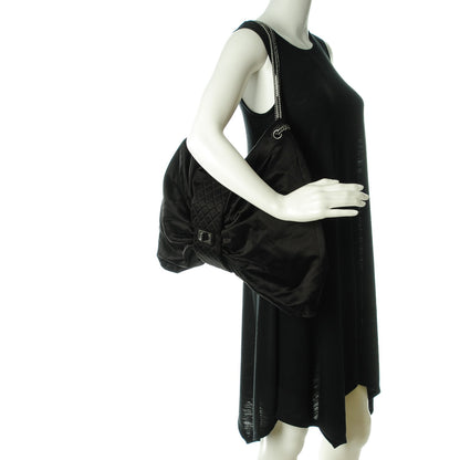 Chanel Satin Large Bow Bag Black 2 of 9