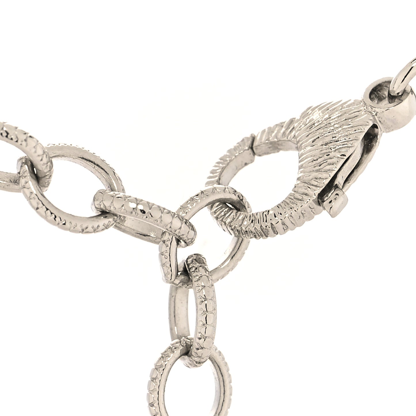 Pearl Crystal CC Choker Necklace Silver Pearly White