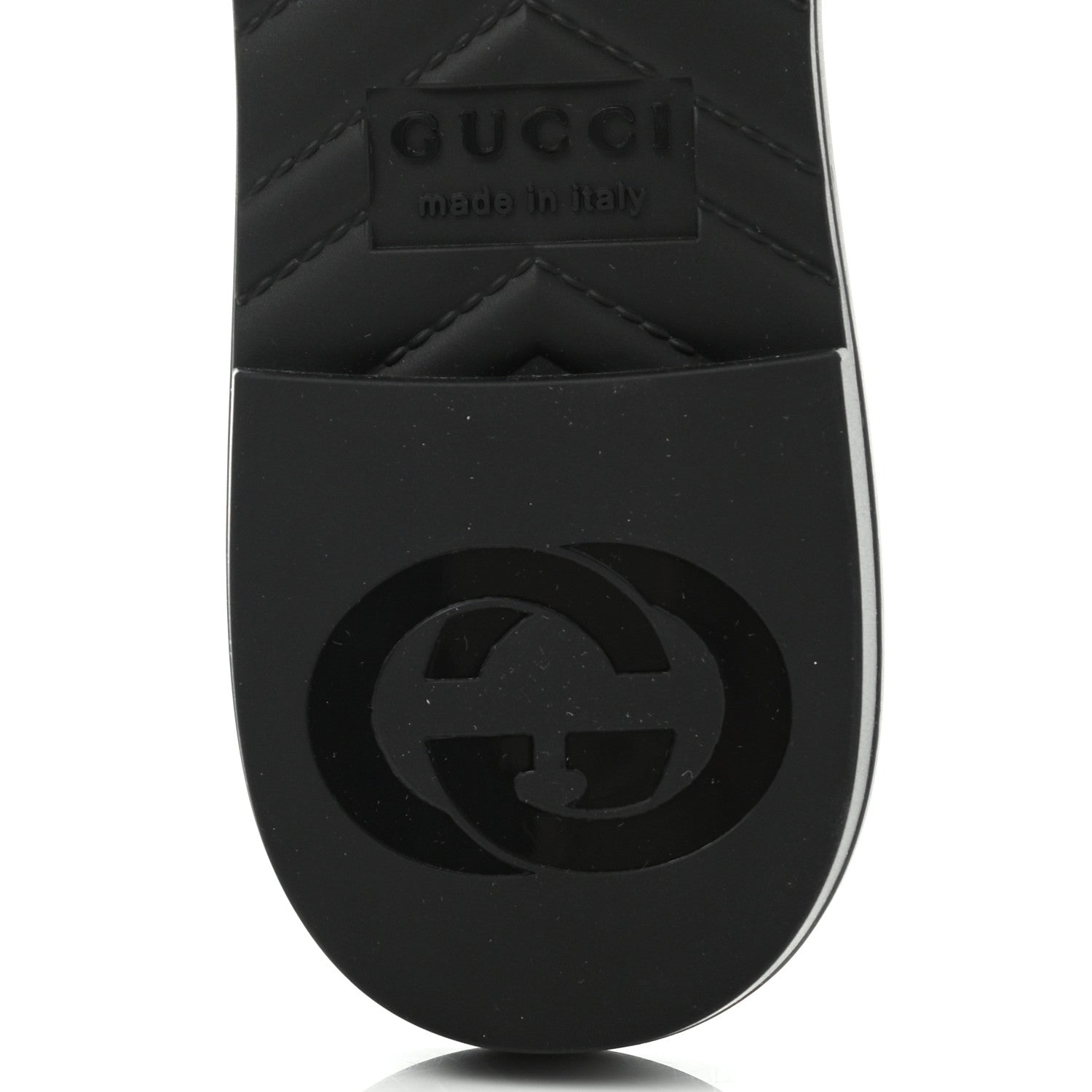 Gucci Rubber Womens Slide Sandals 38 Black 6 of 8