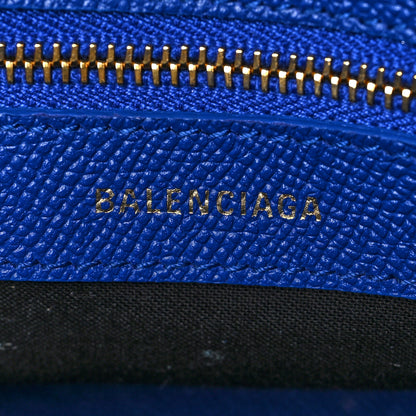 Balenciaga Signature Grained Calfskin Logo XXS Ville Top Handle Bag Bleu Roi White 6 of 10