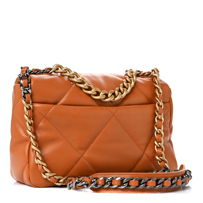 Chanel Lambskin Quilted Medium Chanel 19 Flap Light Brown 2 of 9
