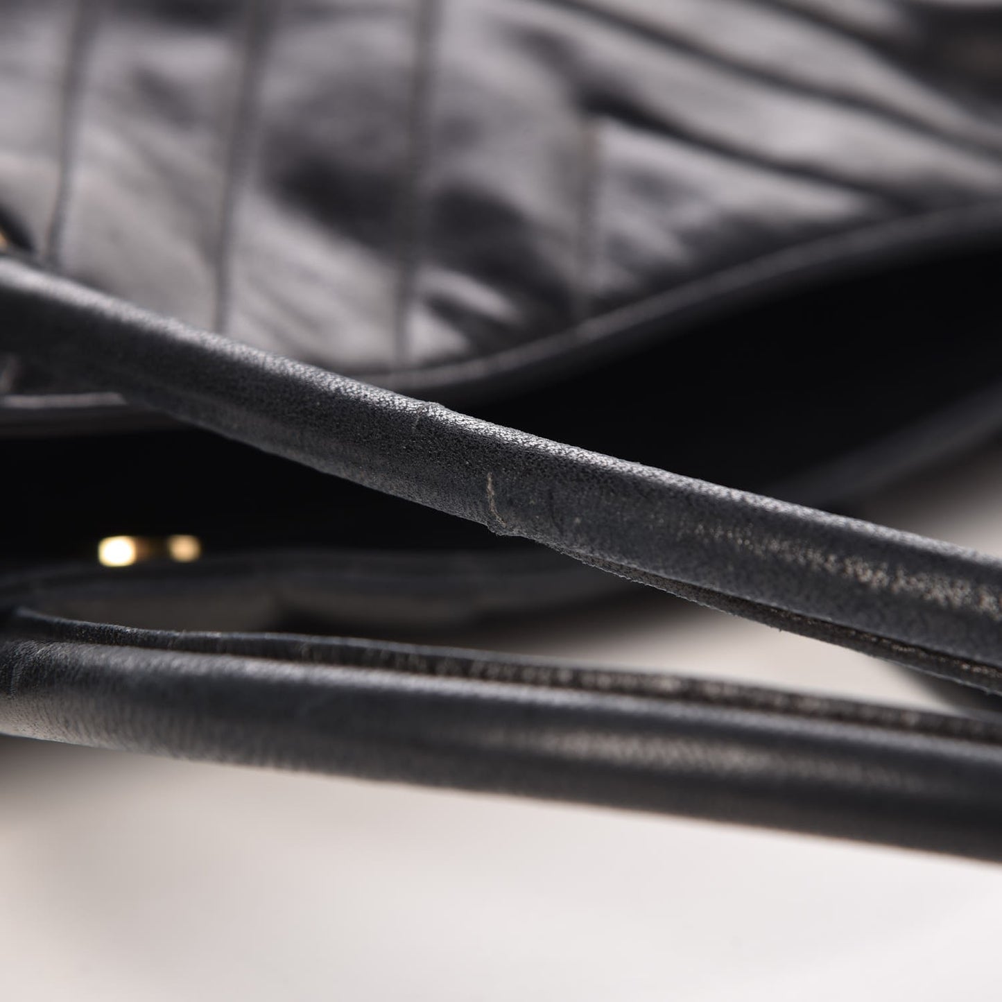Lambskin Chevron Quilted Tote Black