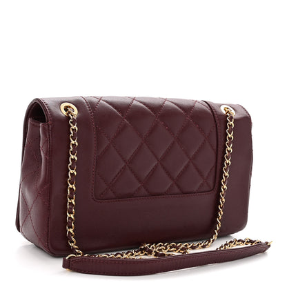 Chanel Sheepskin Quilted Vintage Mademoiselle Flap Dark Red 3 of 10