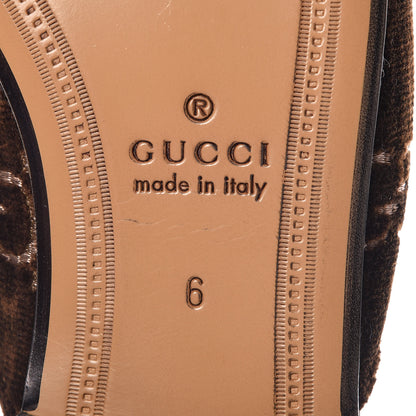Gucci Velvet GG Monogram Mens Princetown Slippers 8 Brown 7 of 9