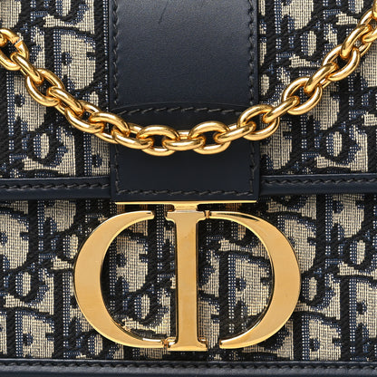 Christian Dior Oblique 30 Montaigne Chain Flap Bag Blue 7 of 9