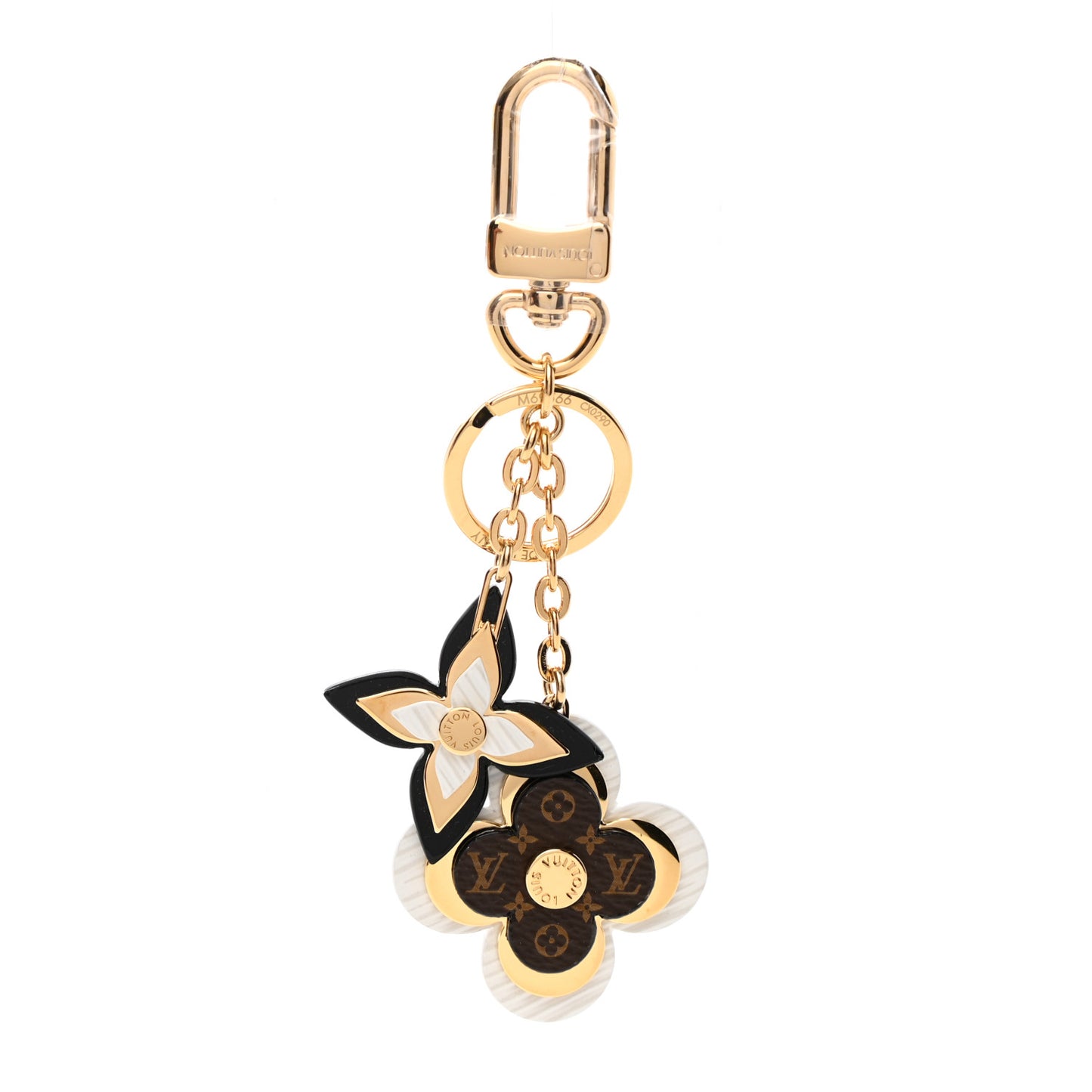 Monogram Epi Blooming Flowers Bag Charm Key Holder White