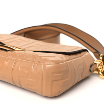 Fendi Nappa FF 1974 Embossed Baguette Miele Scuro 10 of 12