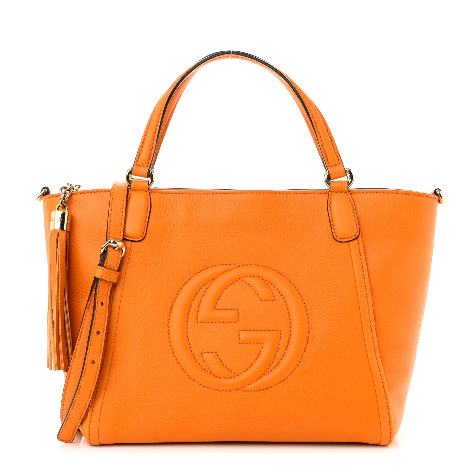 Gucci Pebbled Calfskin Small Soho Top Handle Bag Curcuma 1 of 11