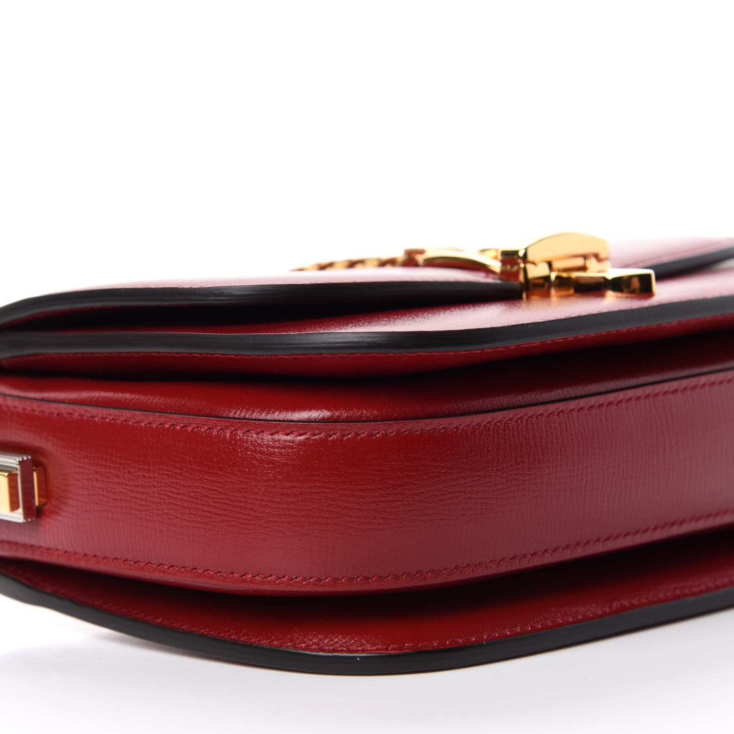 Gucci Azalea Calfskin Mini Sylvie 1969 Flap Messenger Bag New Cherry Red 6 of 12