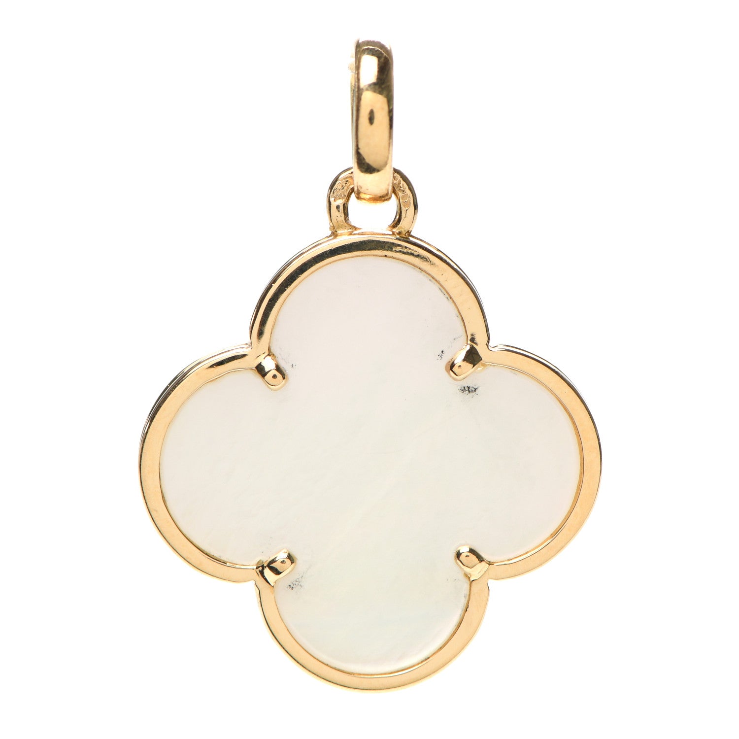 Van Cleef & Arpels 18K Yellow Gold Mother of Pearl Magic Alhambra Pendant 1 of 3