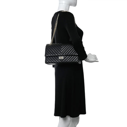 Chanel Aged Calfskin Chevron Quilted 2.55 Reissue 226 Flap Black 2 of 14