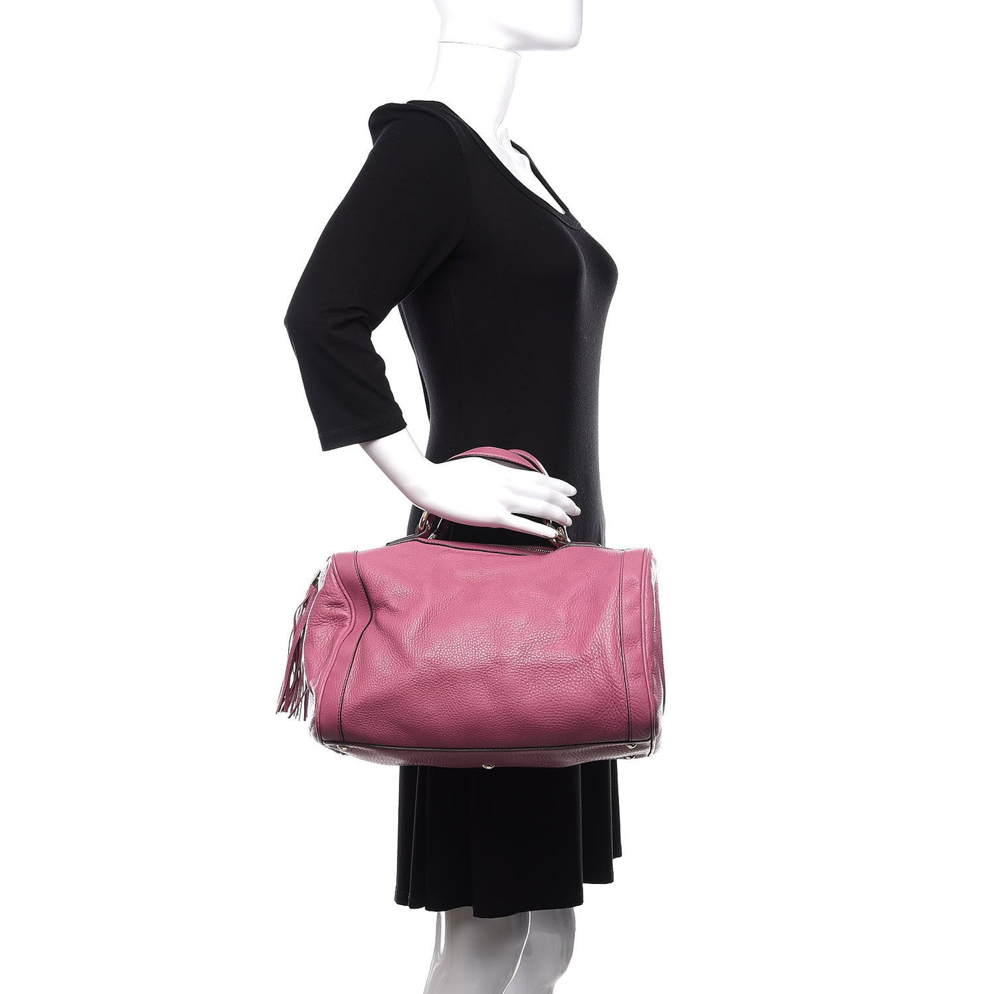 Pebbled Calfskin Medium Soho Boston Fresia Rose